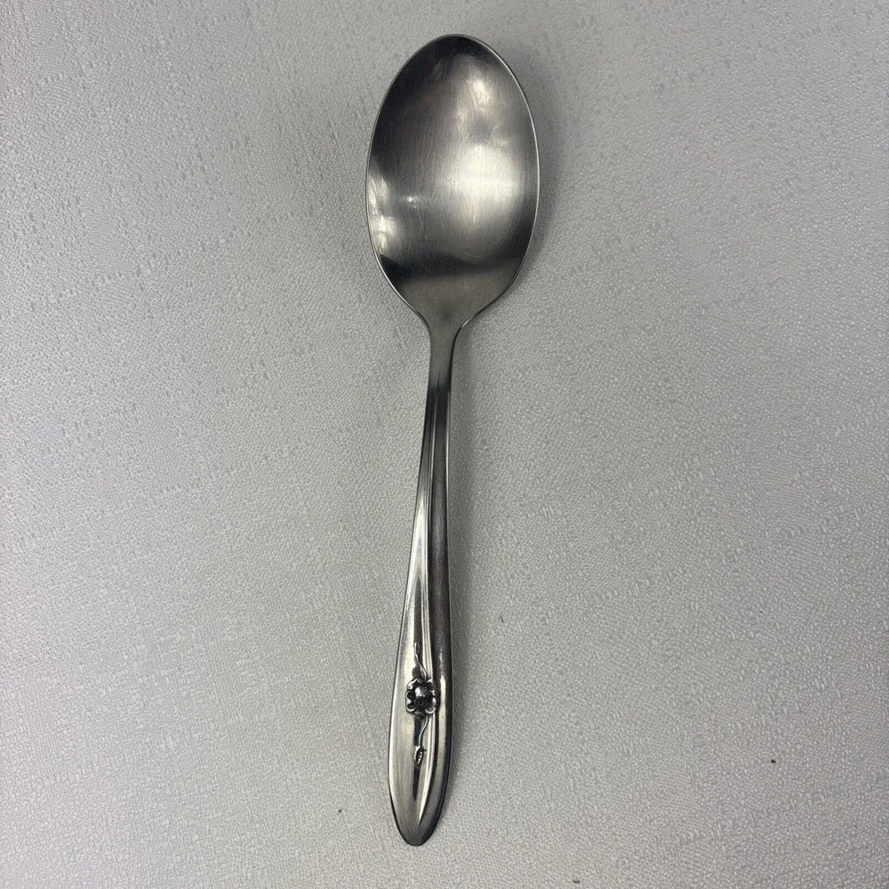 Sears Roebuck Provincial Rose Stainless Tradition‎ Serving Spoon 8 3/8